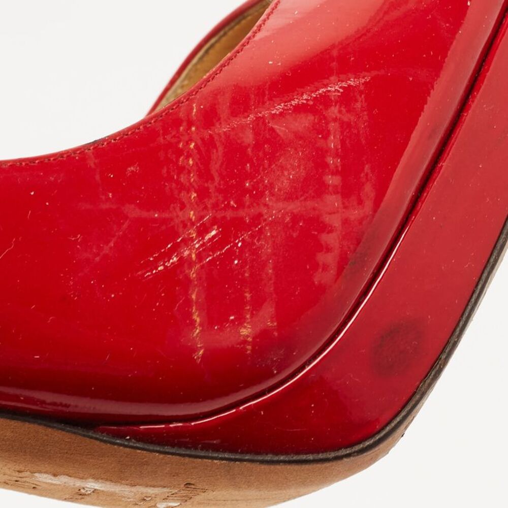 Jimmy Choo Red Patent Leather Quiet Platform Pumps Size 40 - Picture 3 of 4